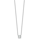 14k White Gold 2 1/2 carat Certified Lab Grown Diamond VS+ F+ Cushion Complete 18 inch Four Prong Pendant Necklace